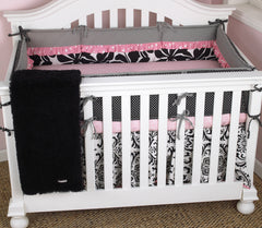 Girly Pink Floral 8PC Crib Bedding Set