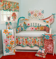 Lizzie Floral 4PC Crib Bedding Set