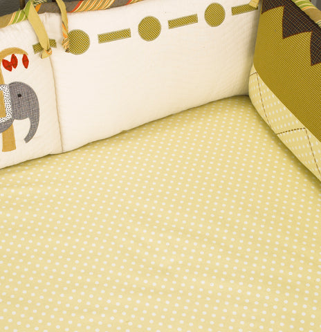 Elephant Brigade Dotted Fitted Crib Sheet