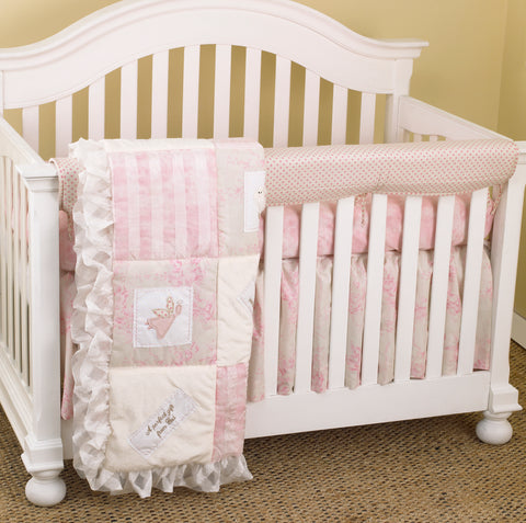 Heaven Sent Girl Front Rail Cover Up Crib Bedding Set