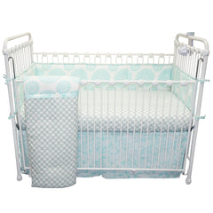 Sweet & Simple Blue Crib Dust Ruffle Bed Skirt