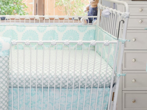 Sweet & Simple Aqua/Blue Crib Bumper