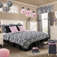 Girly Damask Ruffled Pillow Sham