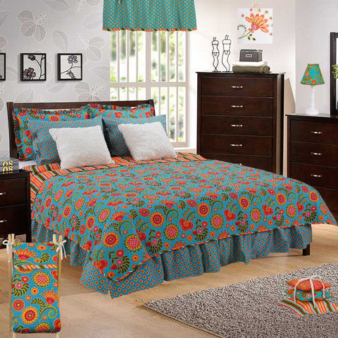 Gypsy Floral Reversible 8 Piece Full/Queen Bedding Set