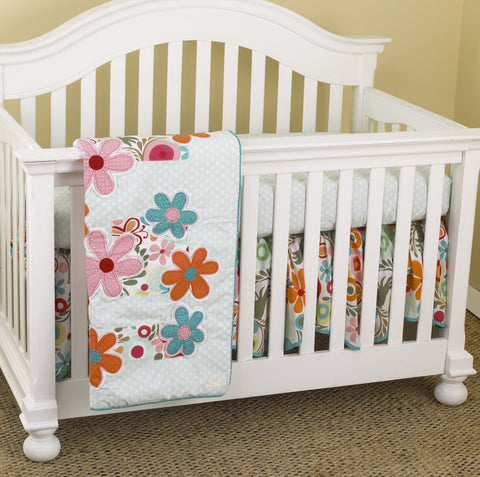 Lizzie Floral 3pc Crib Bedding Set