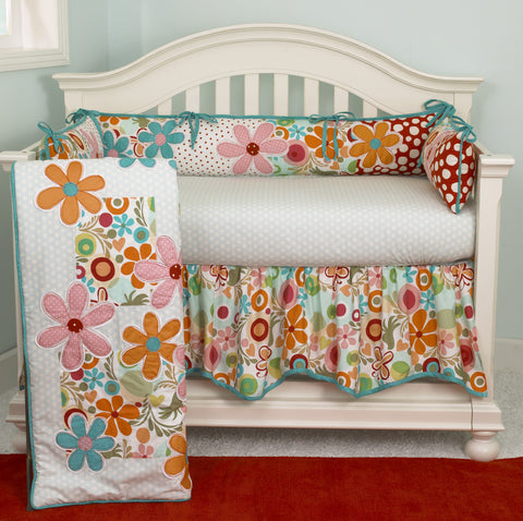 Lizzie Floral 4PC Crib Bedding Set