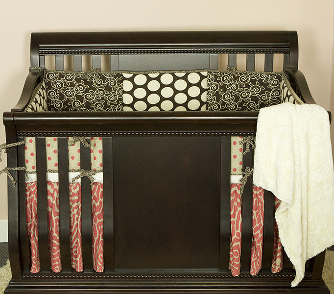 Cotton Tale Designs Raspberry Dot 4pc crib bedding set