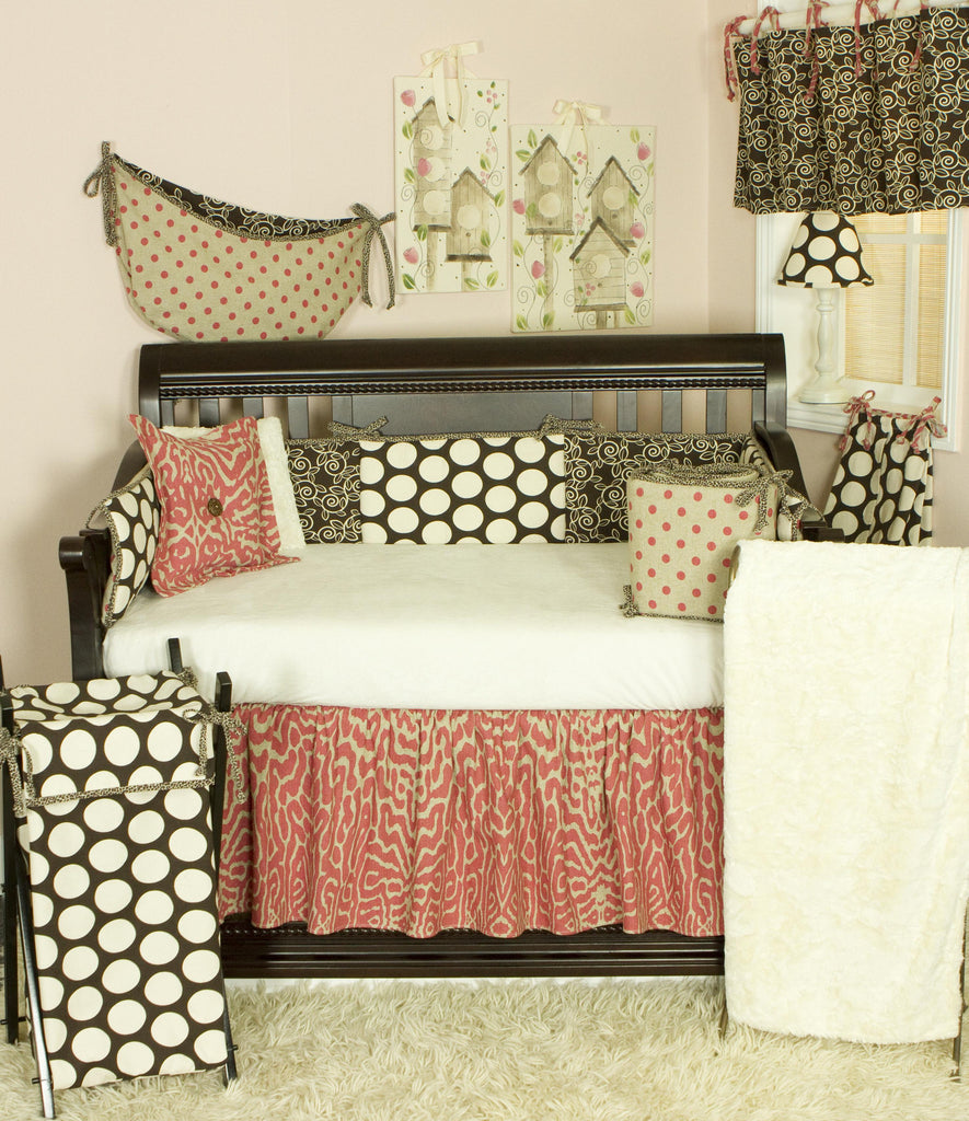 Cotton Tale Designs Raspberry Dot 8pc crib bedding set