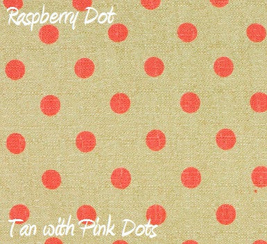 Raspberry Dot Tan Background w/ Pink Dots Fabric - 3yds.
