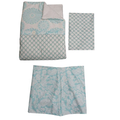 Sweet and Simple Aqua/Blue 3PC Crib Bedding Set