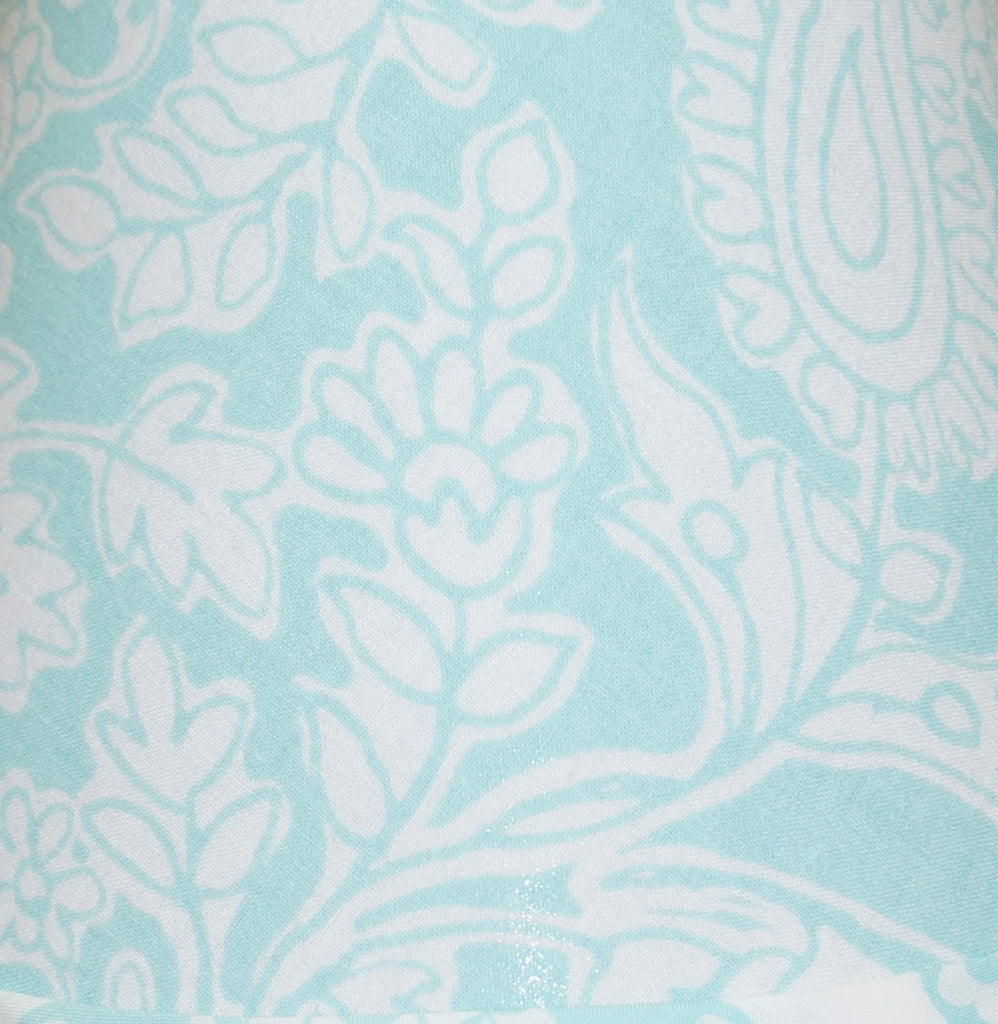 Sweet & Simple Aqua Blue Floral Paisley Fabric - 3yds