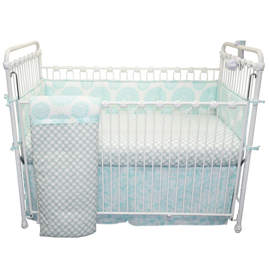 Sweet and Simple Aqua/Blue Fitted Crib Sheet