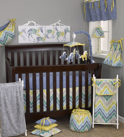 Zebra Romp 7pc Crib Bedding Set