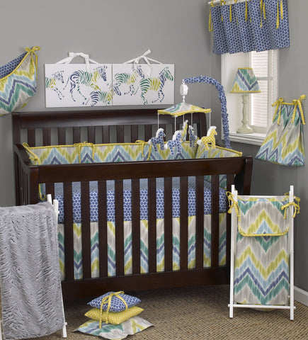 Zebra Romp 8pc Crib Bedding Set