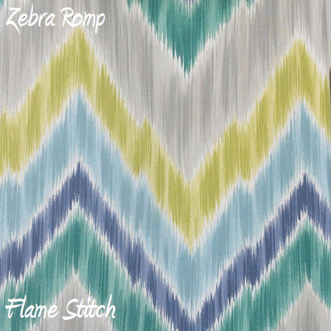 Zebra Romp Flame Stitch Print Fabric - 3yds.