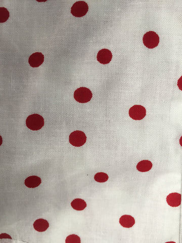 Lizzie White with Red Polka Dot Fabric - 3yds.